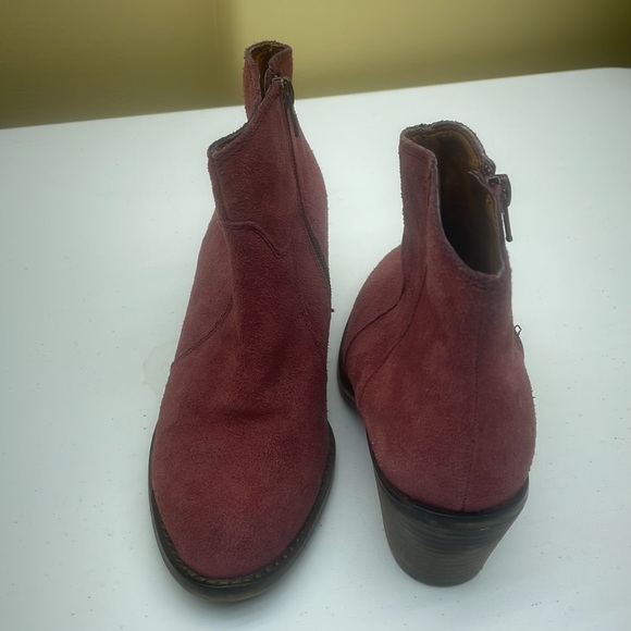 Lucky Brand Mauve Leather Ankle Zip Up Bootie Boots Size 6.5 - Picture 10 of 12